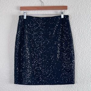 Cache | Black sequin formal black tie event skirt size small